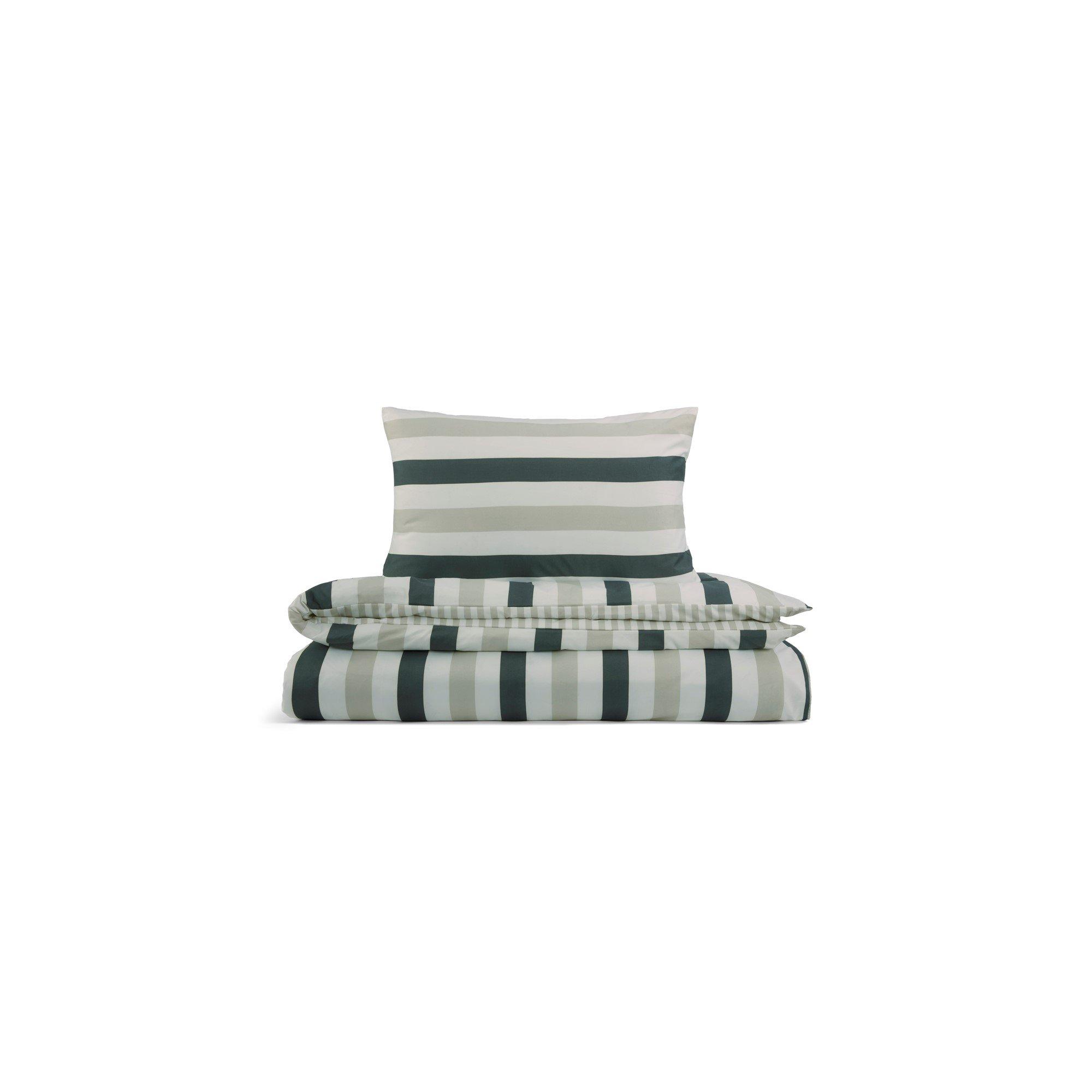Grey - Homelife - Dekota Stripe Duvet Set - 3