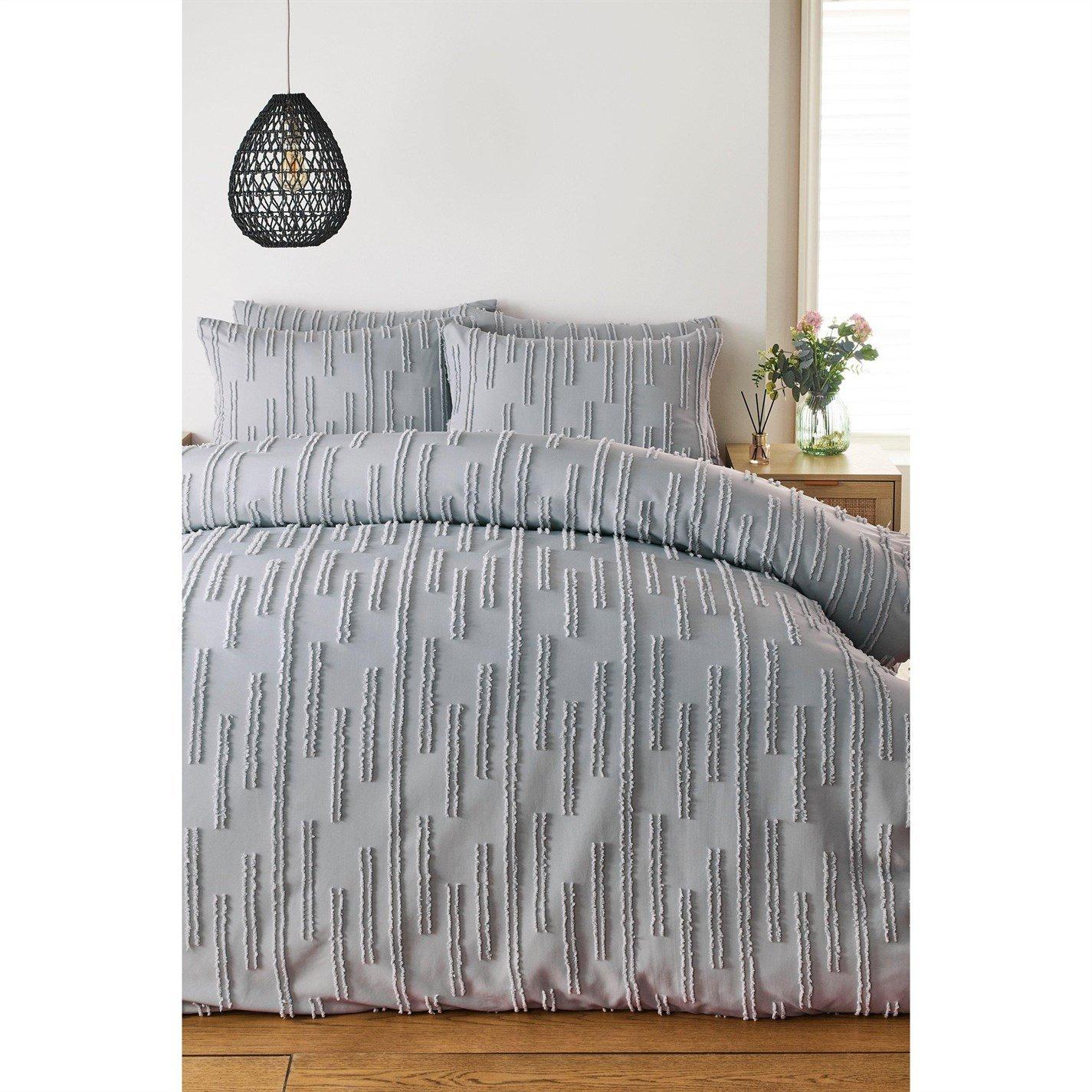Grey - Homelife - Ezra Duvet Set - 2
