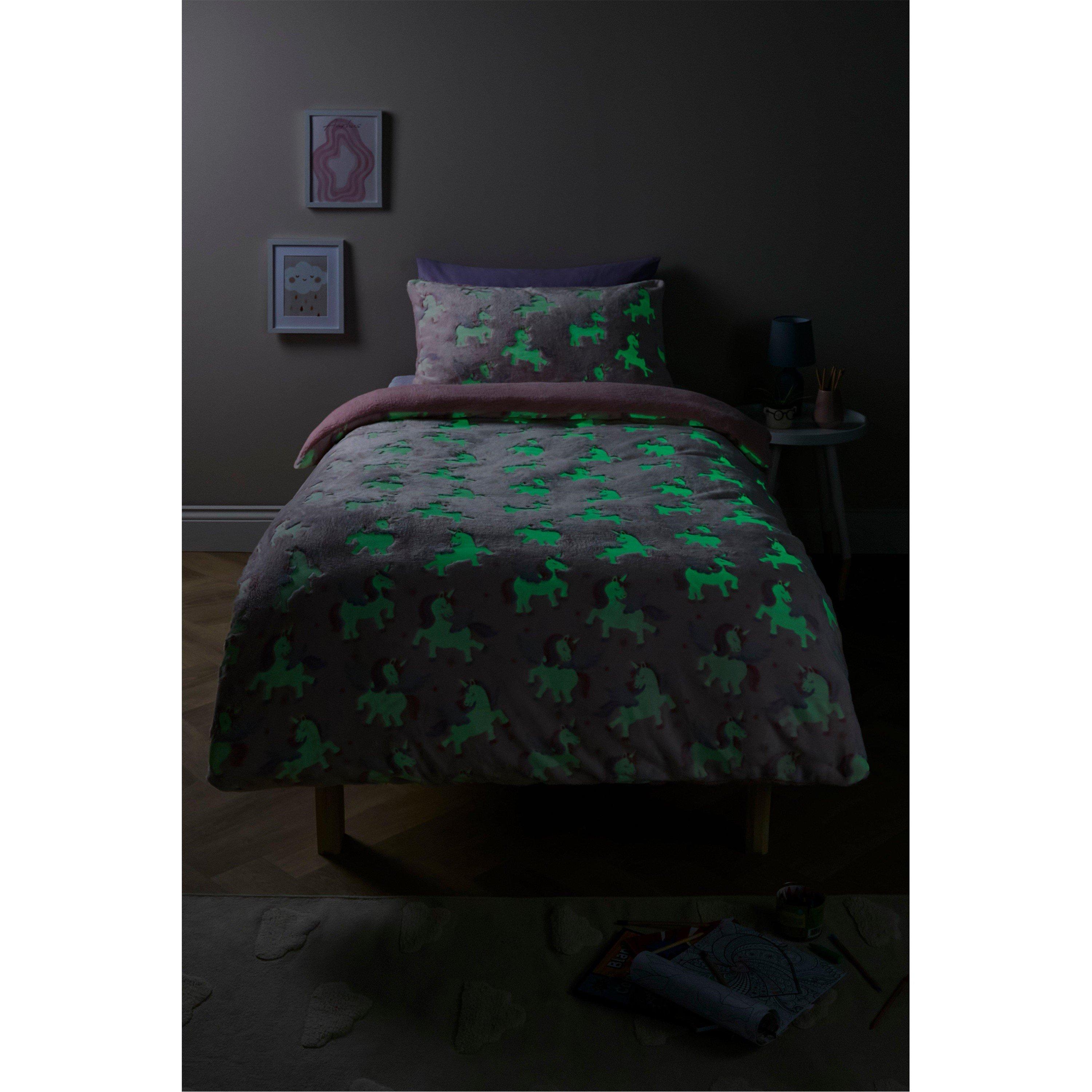 Unicorn - Homelife - Glow In The Dark Unicorn Teddy Fleece Duvet Set - 2