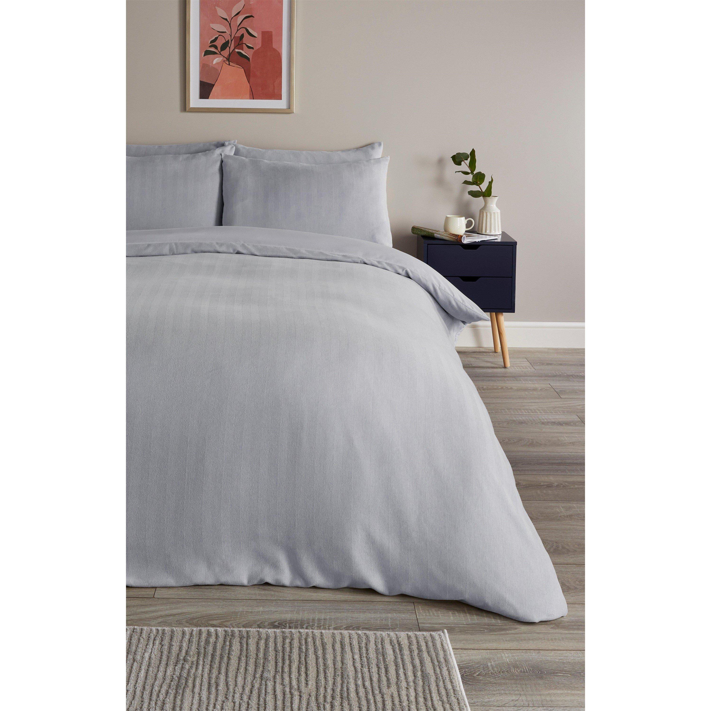 Grey - Homelife - Herringbone Soft Touch Duvet Cover Sets