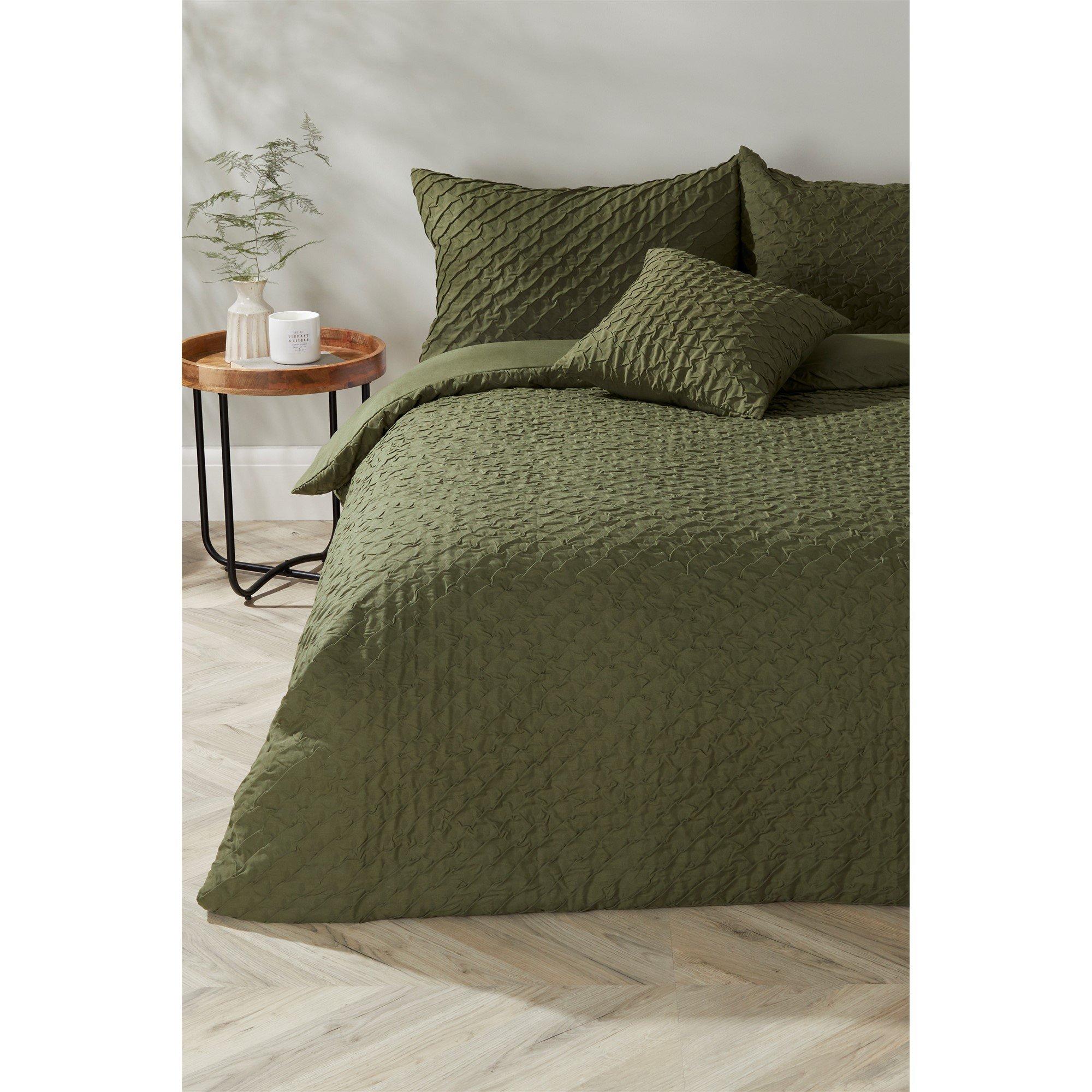 Green - Homelife - Michigan Crinkle Duvet Set - 1