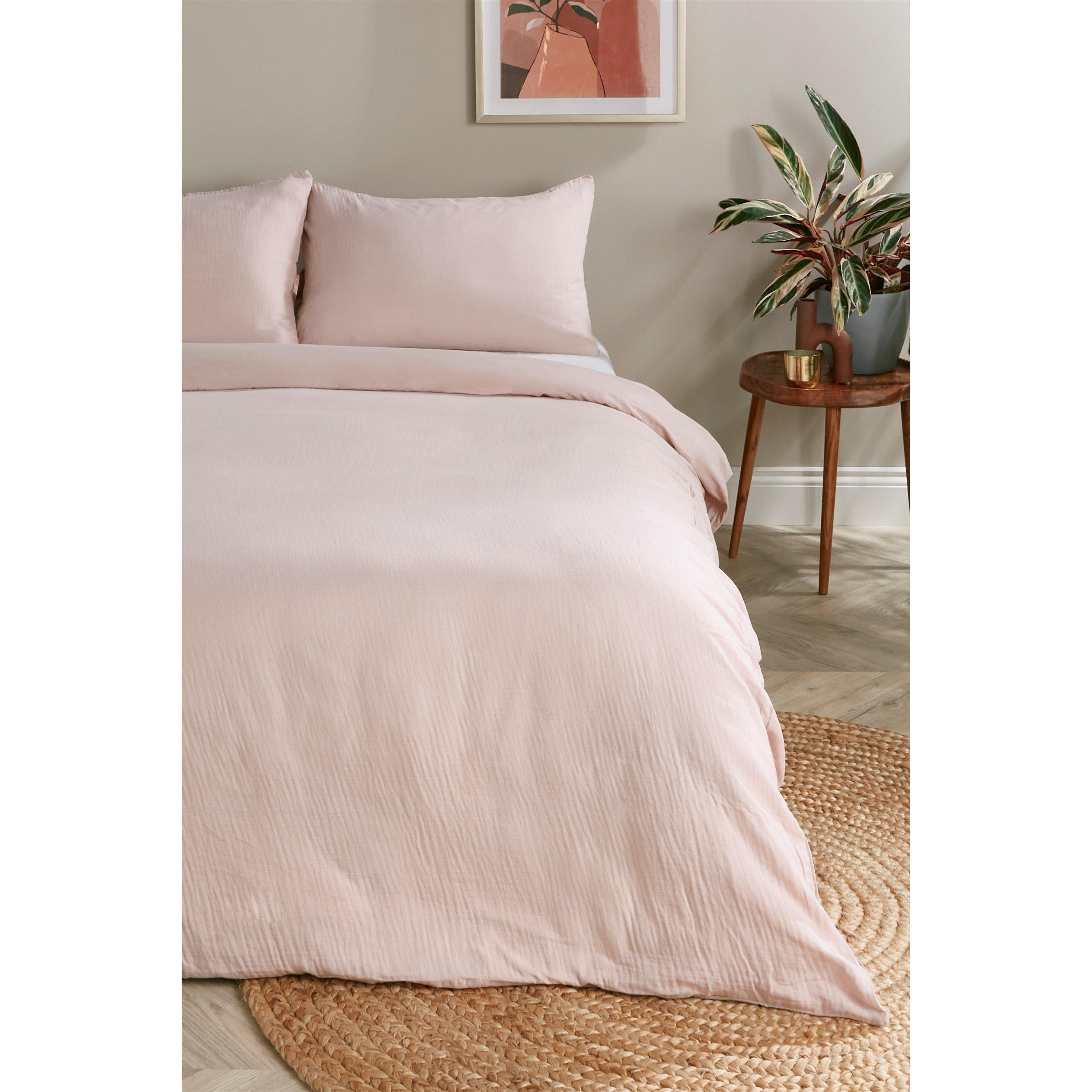 Homelife  Milan Gauze Duvet Set - Soft Pink - King