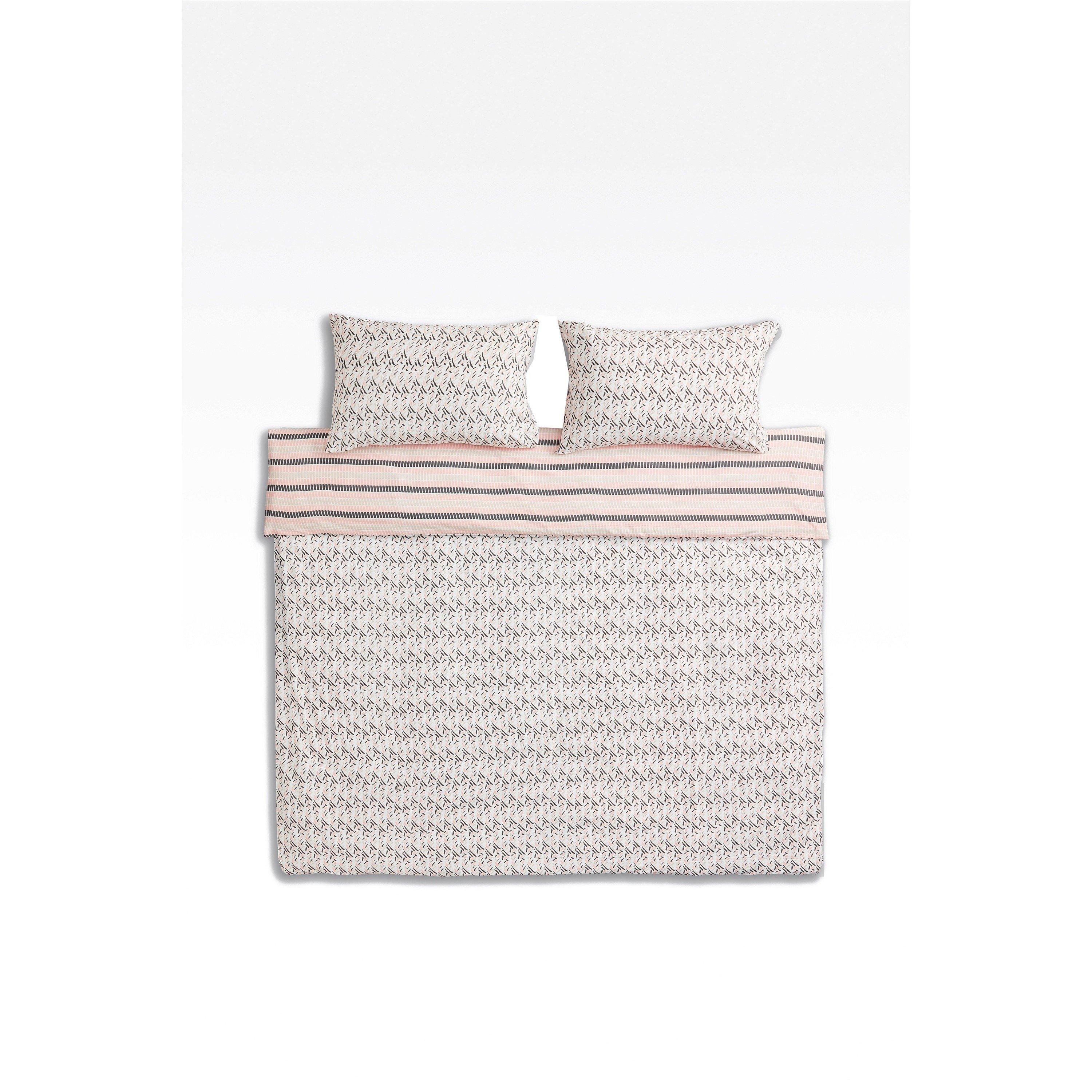 Blush - Homelife - Twin Pack Hayden Banded Duvet Set - 6