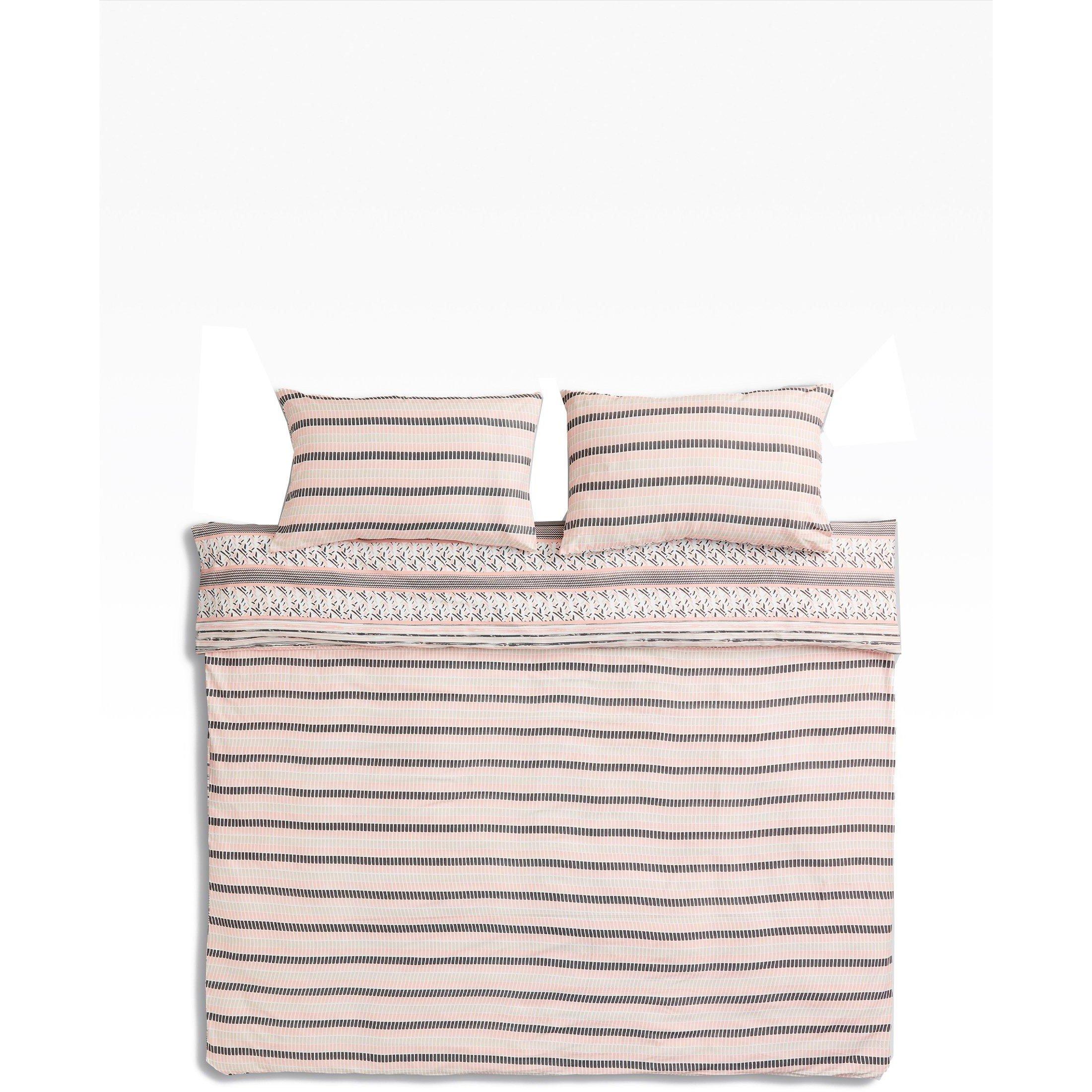 Blush - Homelife - Twin Pack Hayden Banded Duvet Set - 7