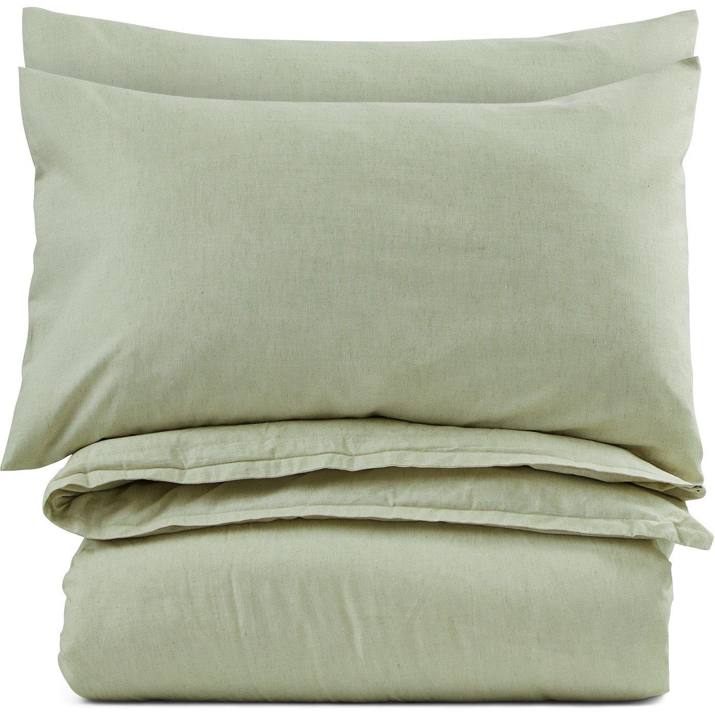 Sage - Homelife - Washed Linen Blend Duvet Set - 2