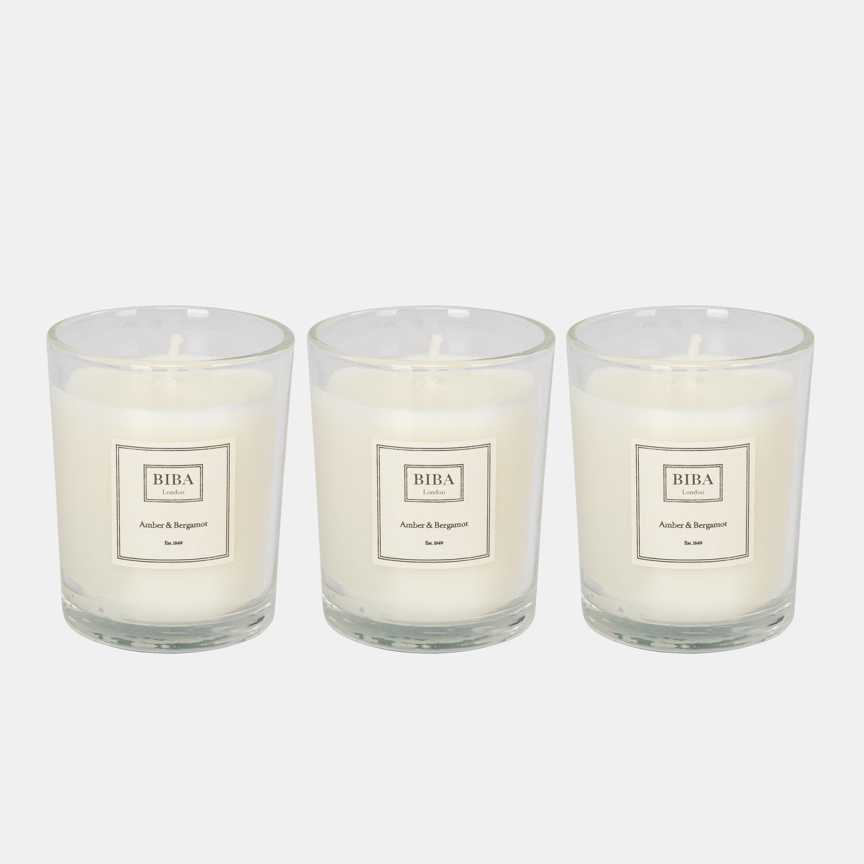Biba  3X85g Candle - Amber & Berg