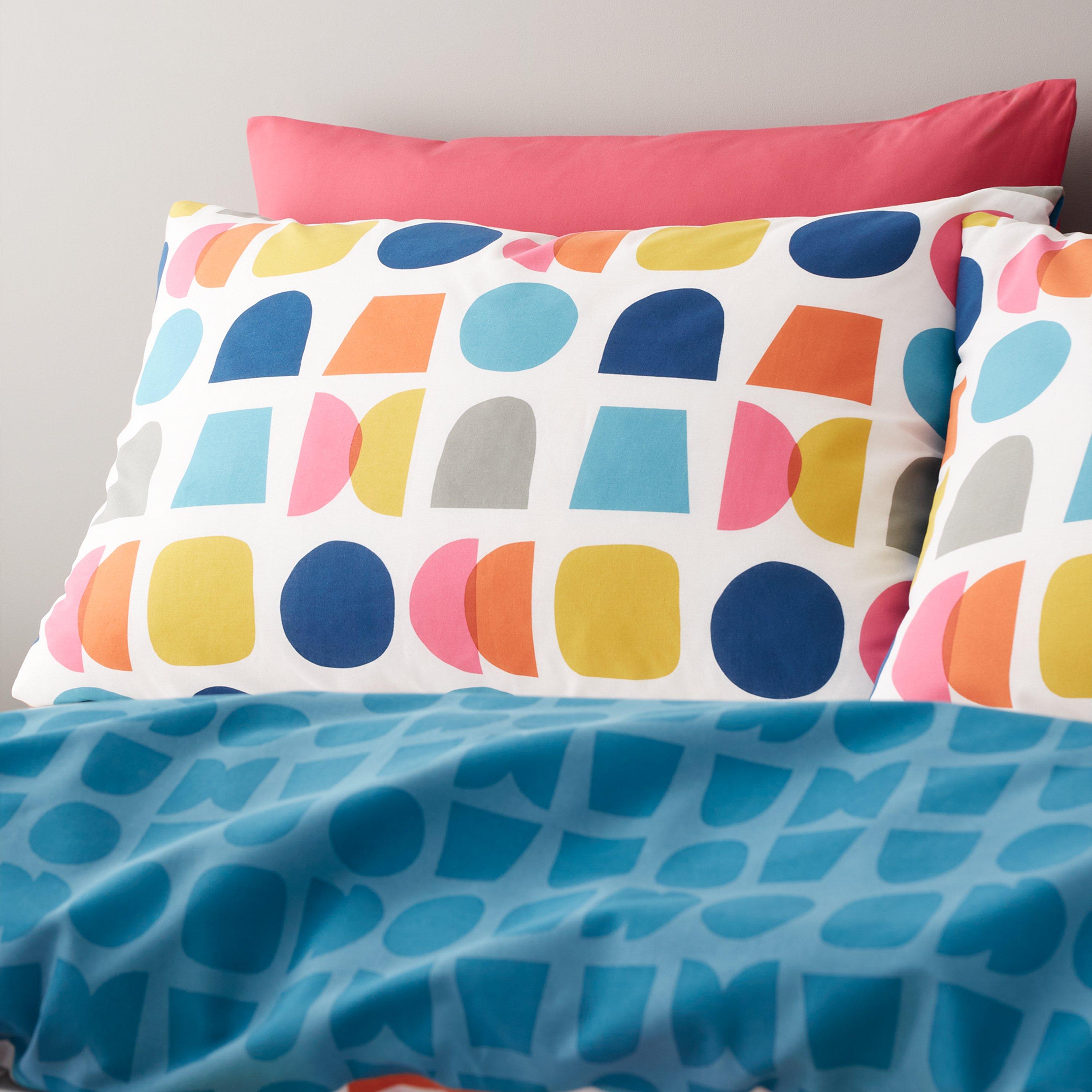 Teal - Catherine Lansfield - Geo Reversible Duvet Cover Set Teal - 3