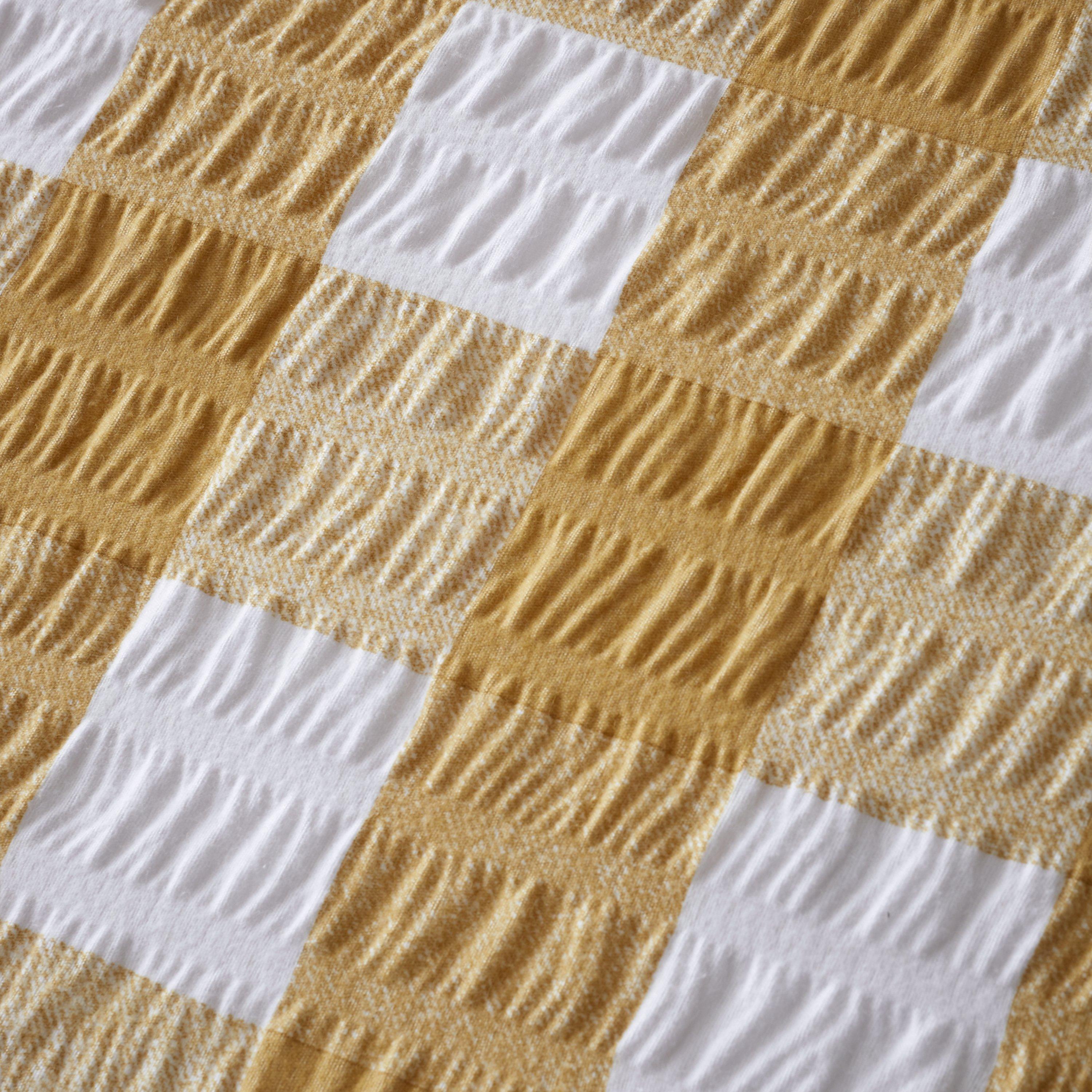 Caramello - Catherine Lansfield - Seersucker Gingham Duvet Cover Set - 5