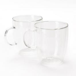 Jack Wills Modern Double-Walled Glass Mug Set