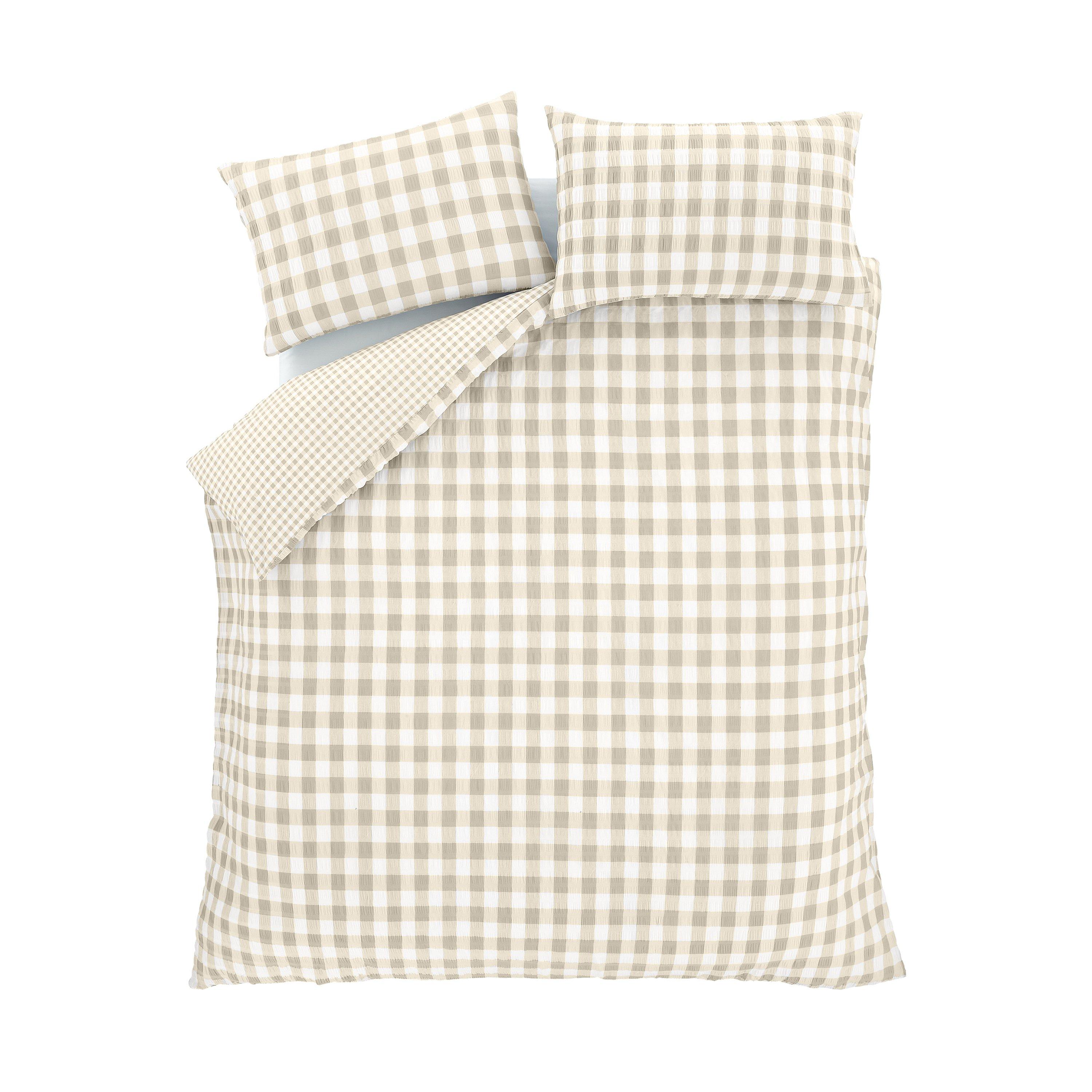 Natural - Catherine Lansfield - Reversible Duvet Cover Set - 6