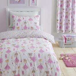 Bedlam Ballet Dancer Kids Duvet Cover Set in Pink