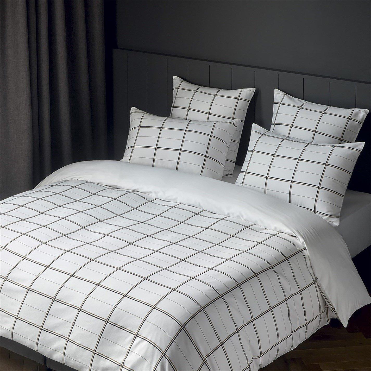 White - Boss Home - Boss Check Pillowcase - 1