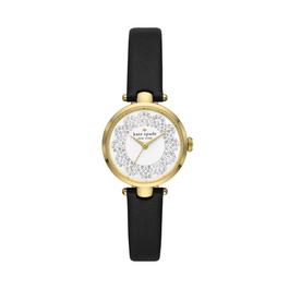 Kate Spade New York Holland Three Hand Black Leather Watch KSW1739