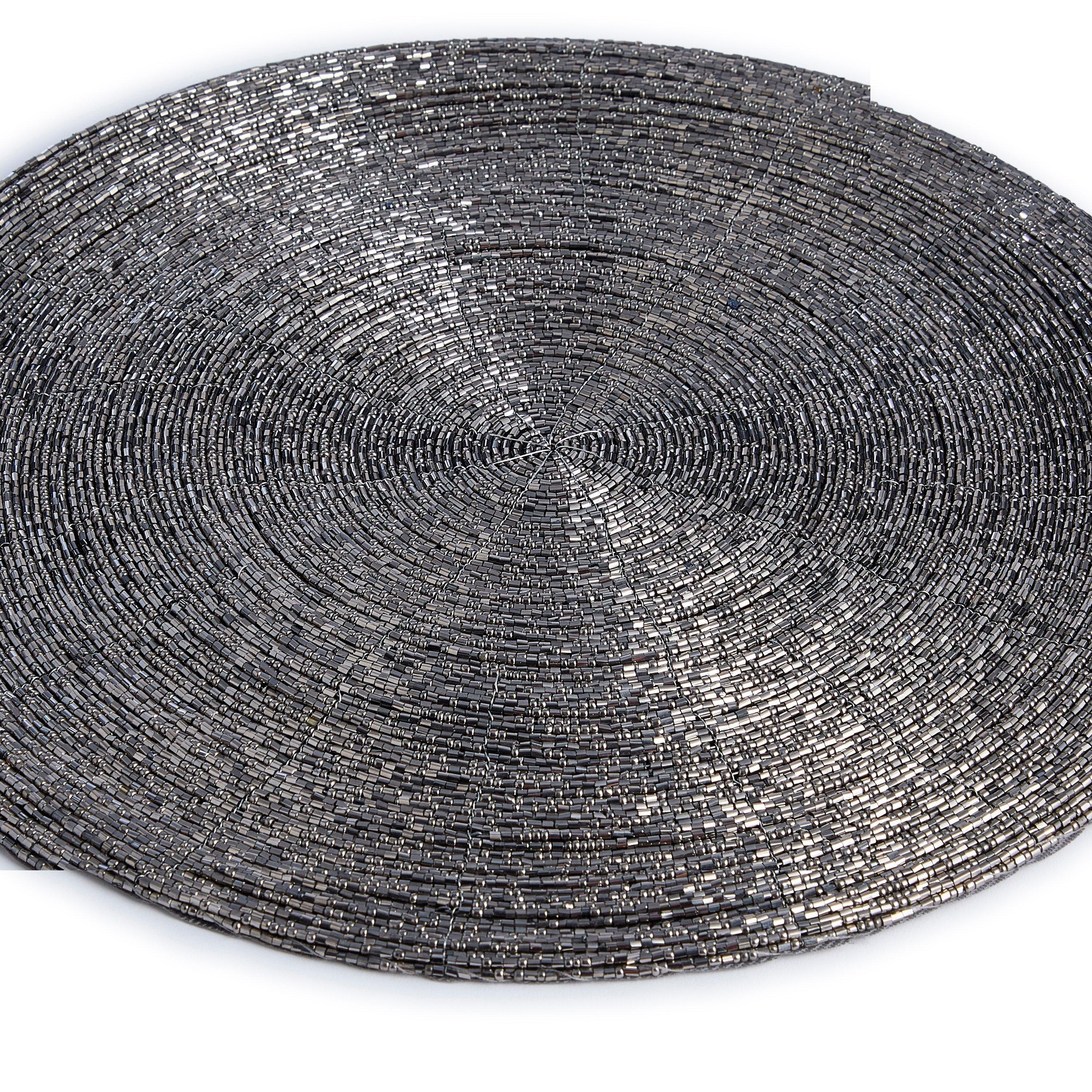 Sort/Sølv - Biba - Biba Beaded Placemat Set of 2 - 2