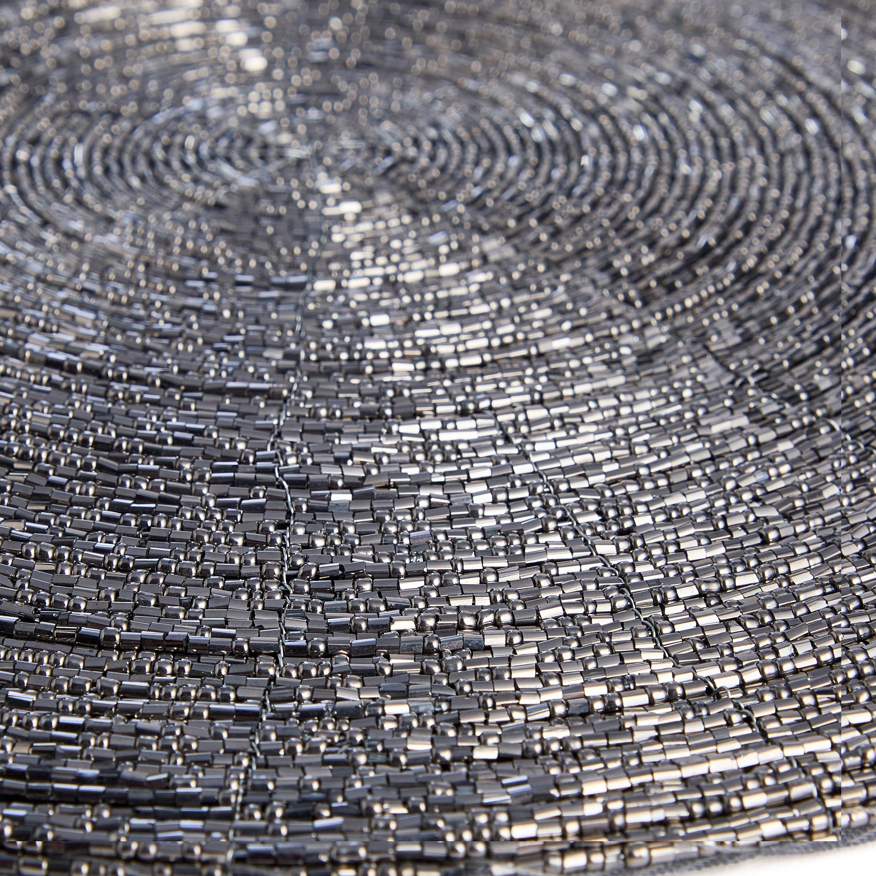 Sort/Sølv - Biba - Biba Beaded Placemat Set of 2 - 3