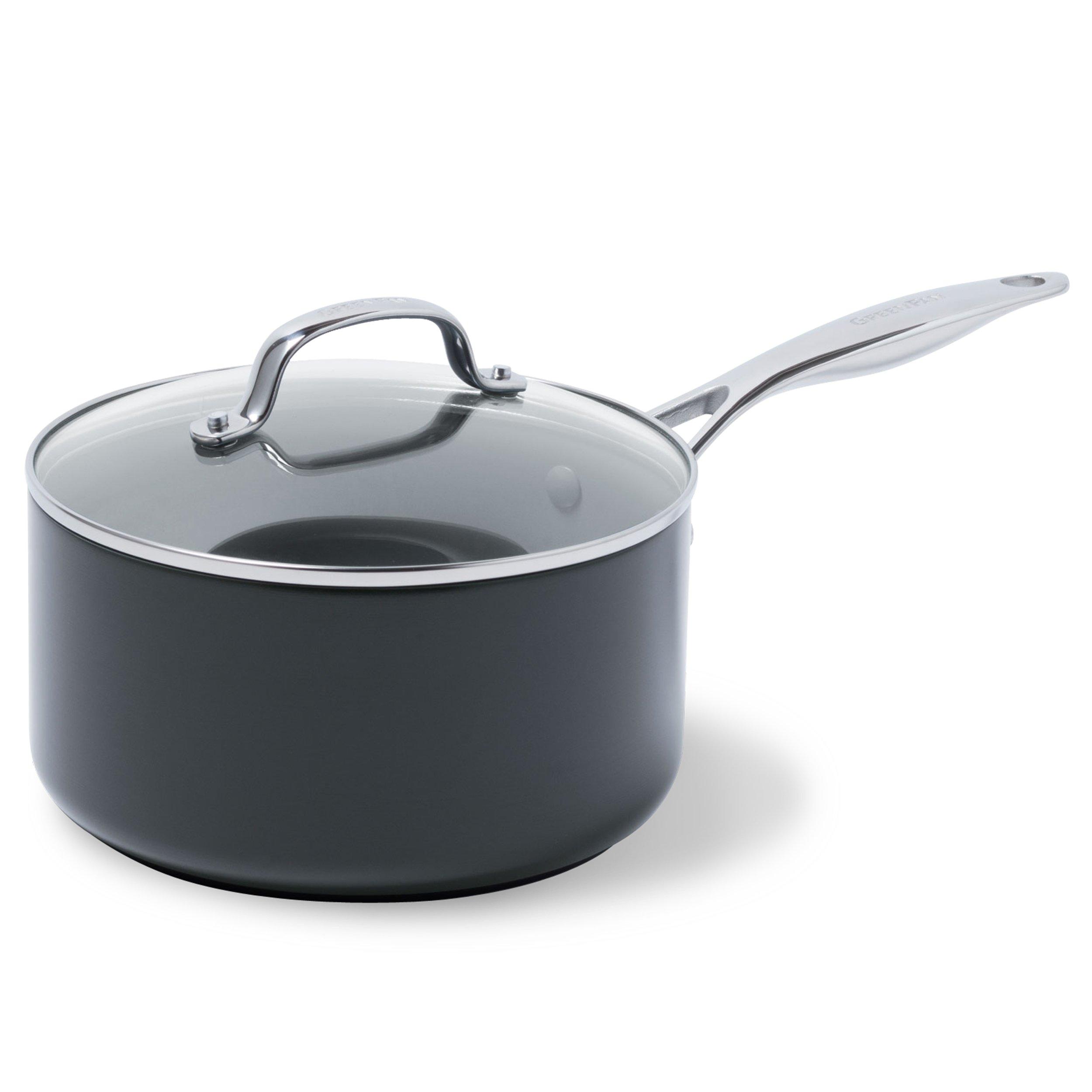 Black - GreenPan - Saucepan with Lid - 1