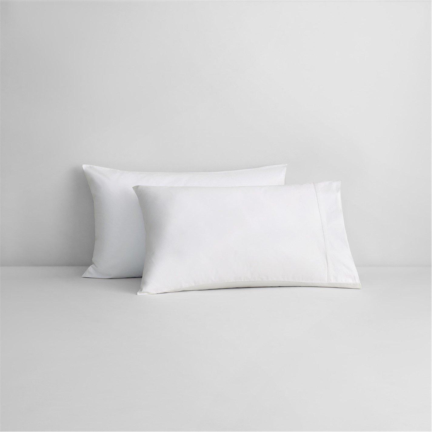 Sheridan  1000Tc Cotton Sateen Standard Pillowcase Pair - Snow - 50cm x 75cm