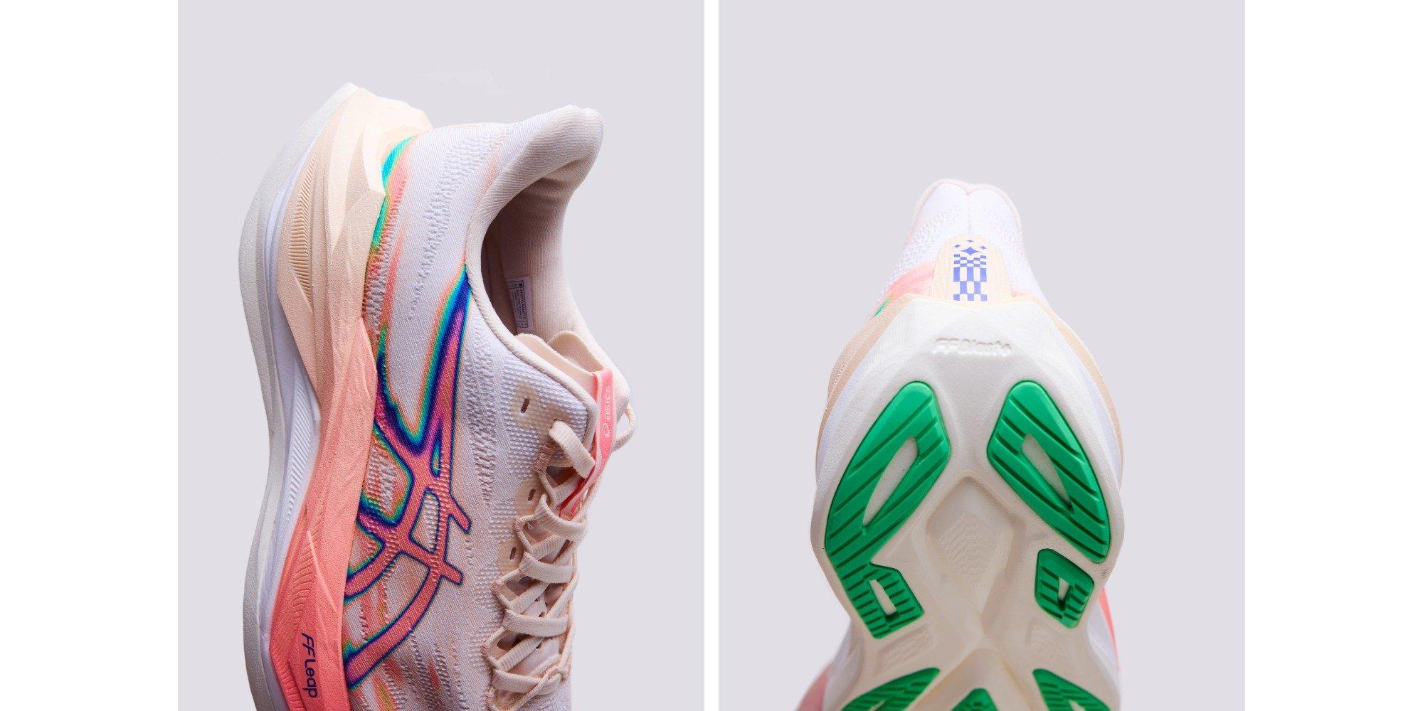Two images showing the ASICS Superblast 3 trainers
