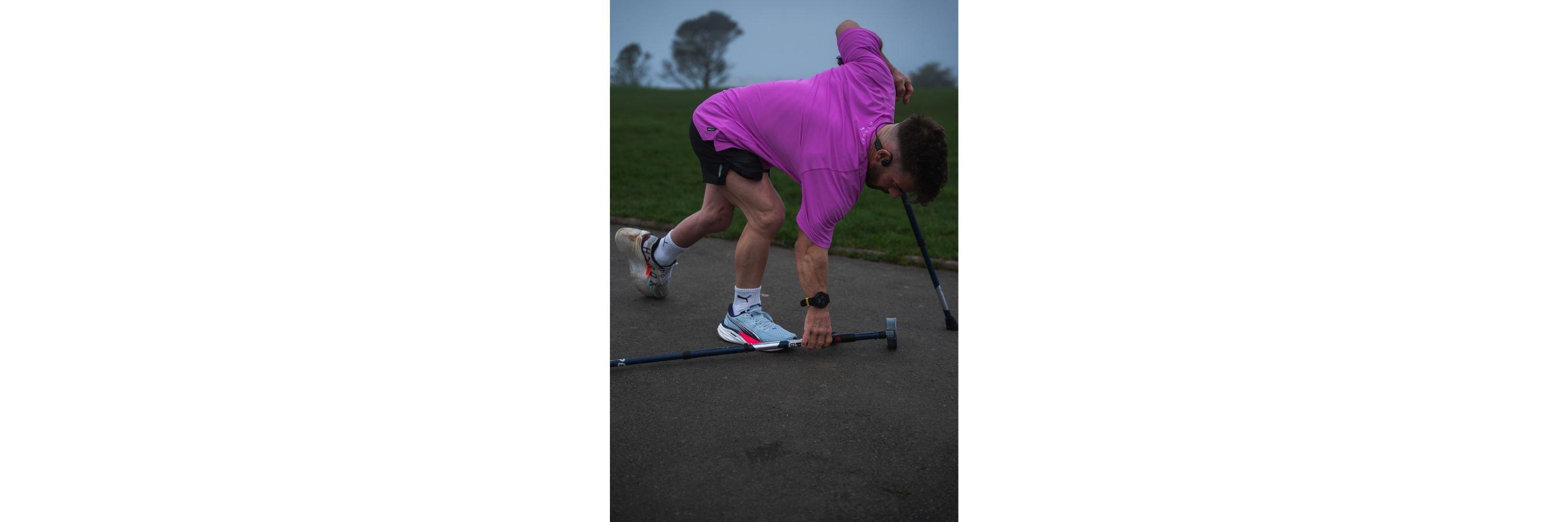 David standing outside wearing training gear
