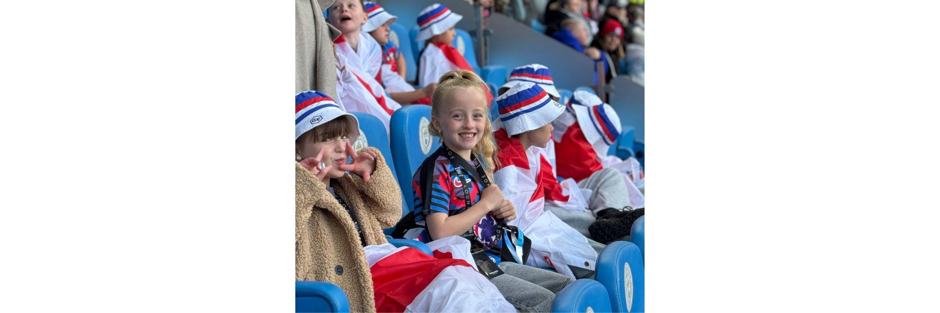 An image of kids at a Monster Kickabout event at Wembley Stadium
