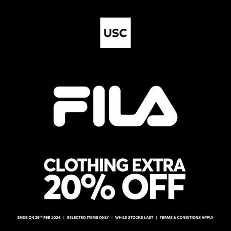 FILA Clothing Extra 20% Off
