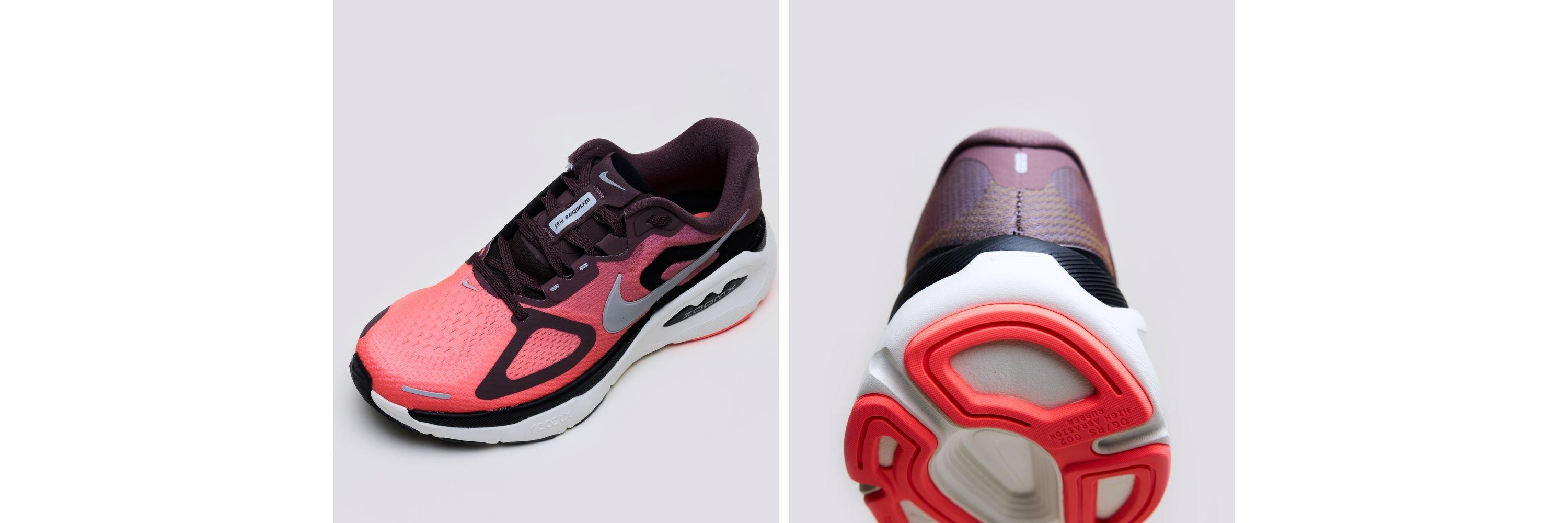 A split image of the Nike Structure Plus