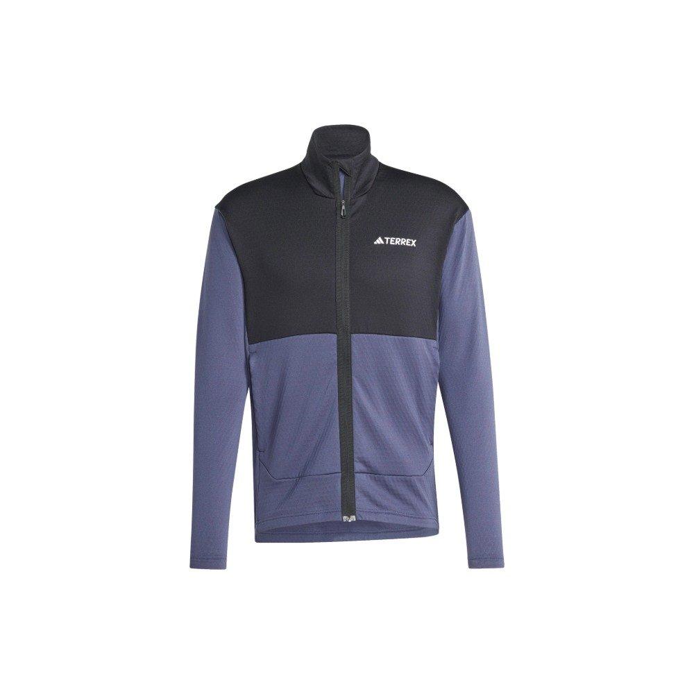 Men's adidas Terrex Long-Sleeve Slim Fit Performance Fleece Running Jacket