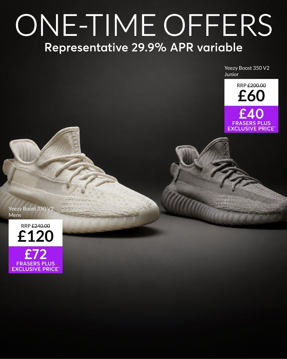 One-time offers: Yeezy Boost 350 v2 from £40