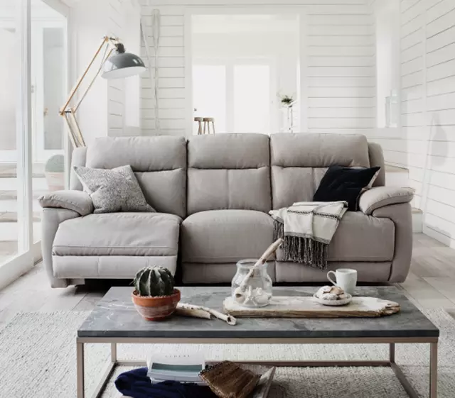 grey white brown living room