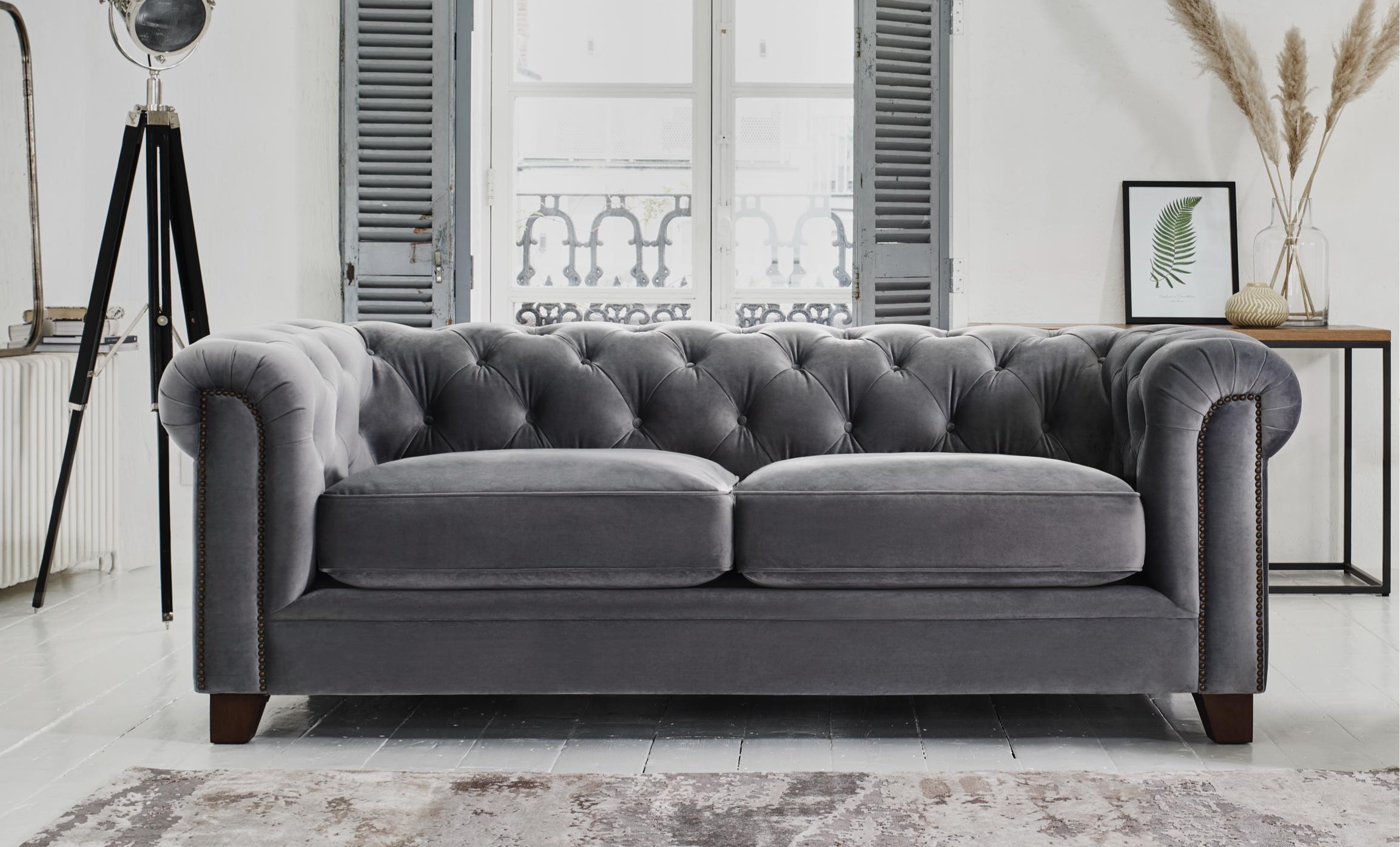 Blue on sale gray sofa