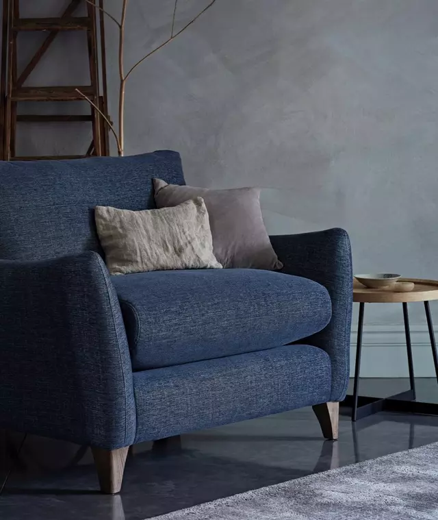 Blue and store grey couch