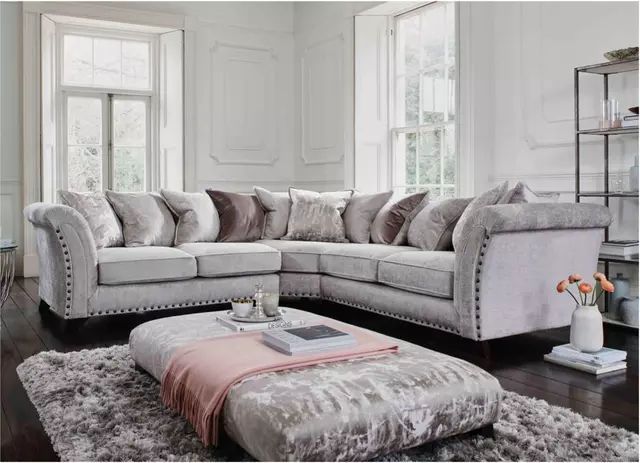 Luxury grey deals corner sofa