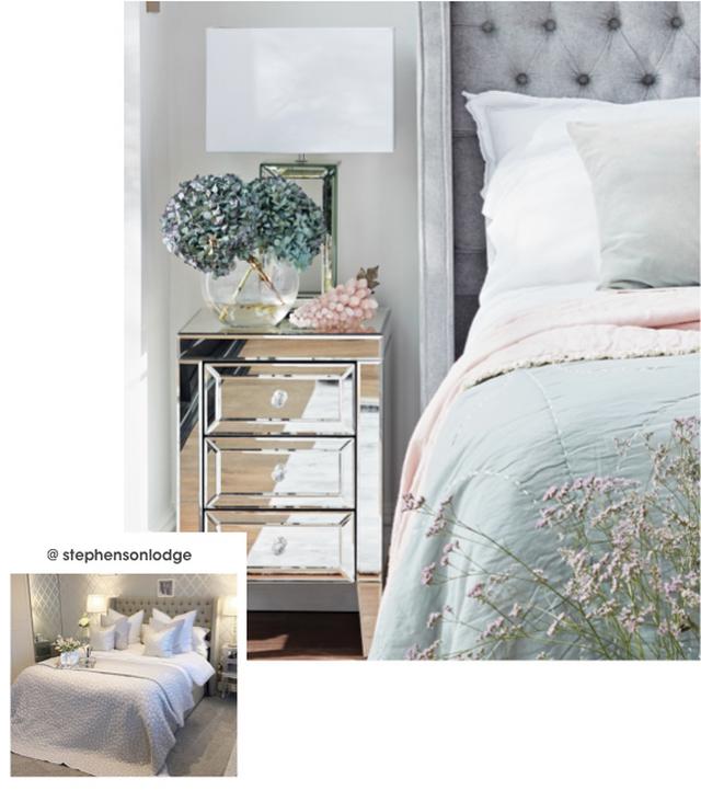 Glam bedroom Marble accent side table