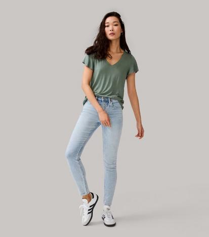 Gap Womens Green Wash Mid Rise Jeggings Skimmer Skinny Jeans, 24R US: 00  6613-3