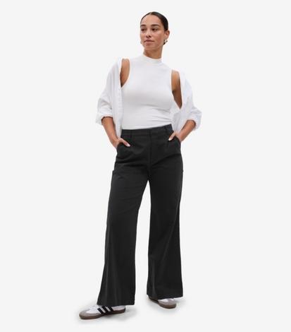 Women's cotton slacks low waist stretch straight office wear pants size  6x29.5