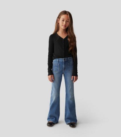 Buy Women's Juniors Trendy High Waist Slim Denim Flare Jeans Bell Bottom  Pants Black, Black 68, 16 at