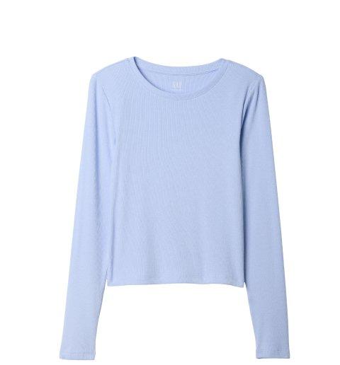 blue long sleeved tee