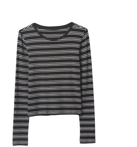 grey stripe long sleeve tee