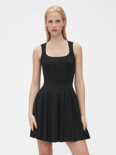 Rib Pleated Mini Dress