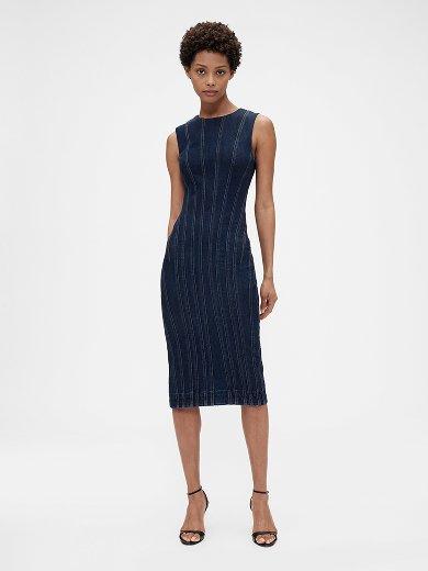 Seamed Denim 
Midi Dress