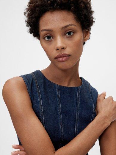 Seamed Denim 
Midi Dress alt