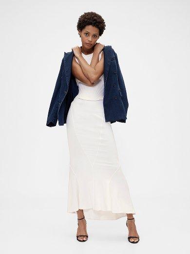 Denim Double-Breasted Blazer