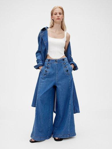 Denim Tailored Trench Coat