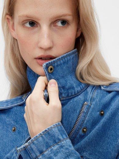 Cropped Denim 
Moto Jacket alt