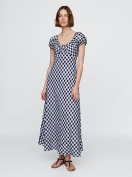 Linen Gingham 
Maxi Dress​