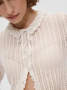 Linen-Blend  
Pointelle Cardigan ​ alt