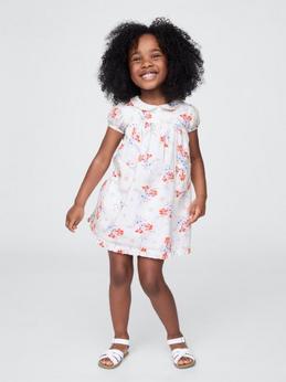 Pintuck Floral Dress