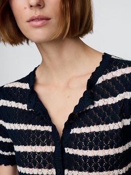 Linen-Blend  
Pointelle  
Cropped Cardigan ​ alt
