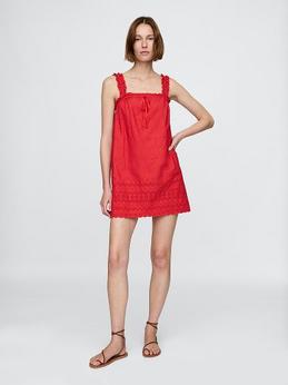 Eyelet Shift 
Mini Dress​