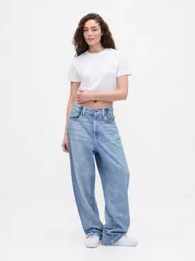 Knit Denim Baggy Jeans alt